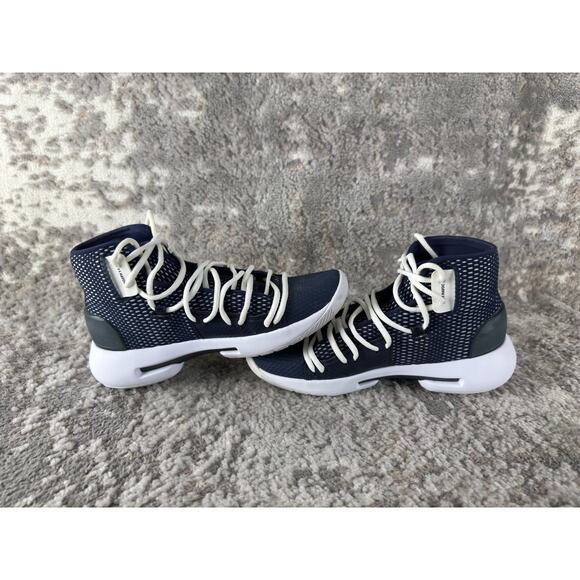 Under Armour Size 8 HOVR Havoc Basketball Shoes Midnight Navy White Sneakers - Picture 6 of 9
